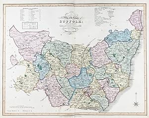 "New Map of the County of Suffolk; Divided into Hundreds; Containing the District Divisions and o...