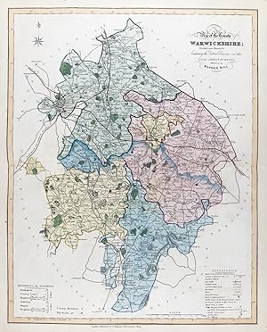 "New Map of the County of Warwickshire; Divided into Hundreds; Containing the District Divisions ...