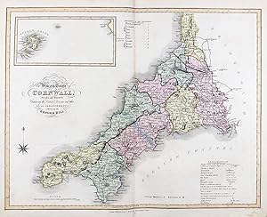 "New Map of the County of Cornwall; Divided into Hundreds; Containing the District Divisions and ...