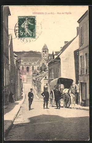 Carte postale Vetheuil, Rue de l`Eglise