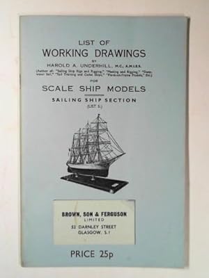 Seller image for List of working drawings for scale ship models: sailing ship section (List S.) for sale by Cotswold Internet Books