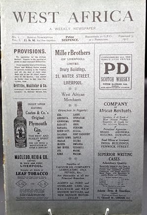 West Africa. (Weekly Newspaper) ISSUE Number1. February 3rd 1917.