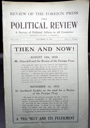 The Political and the Economic Review. 2 Journals and BOTH NO 1’s. 1st issues. November 12th and ...