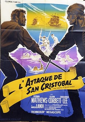 "L'ATTAQUE DE SAN CRISTOBAL (THE PIRATES OF BLOOD RIVER)" Réalisé par John GILLING en 1962 avec K...