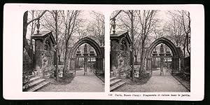 Stereo-Fotografie NPG, Berlin, Ansicht Paris, Musee Cluny, Fragments et ruines dans la jardin