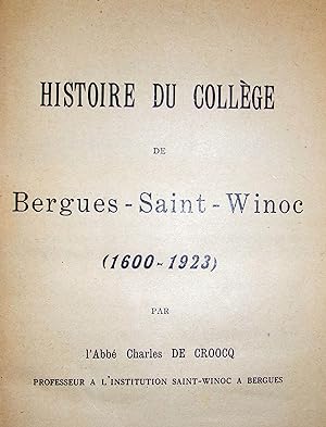 Histoire du collège de Bergues-Saint-Winoc (1600-1923).