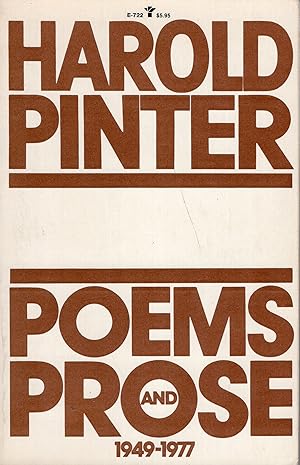 Image du vendeur pour Poems and Prose, 1949-1977 -- E-722 mis en vente par A Cappella Books, Inc.
