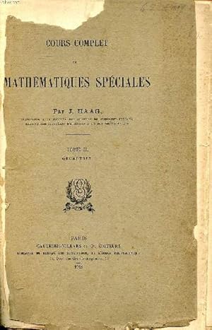 Bild des Verkufers fr Cours complet de mathmatiques spciales Tome 2 Gomtrie zum Verkauf von Le-Livre