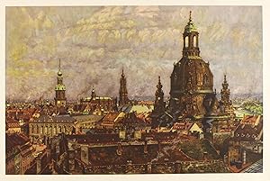 Imagen del vendedor de Dresden. Altstadt. - Dachlandschaft mit Schlossturm und Frauenkirche. Fritz Beckert. Dresdner Trme a la venta por GALERIE HIMMEL