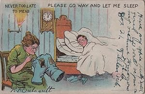 Image du vendeur pour motto flipped postcard: Never Too Late to Mend mis en vente par Mobyville