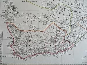 South Africa Cape Colony Table Bay Cape Town 1853 Stieler detailed map