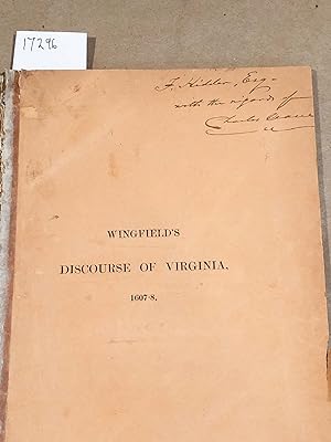A Discourse of Virginia now first published from the Original Manuscript in the Lambeth Library (...