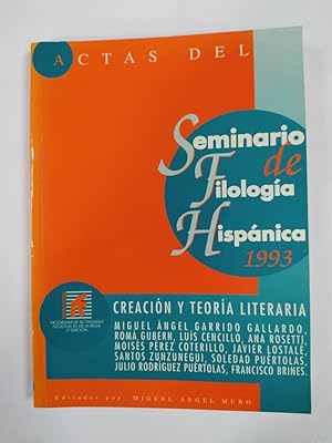 Bild des Verkufers fr ACTAS DEL SEMINARIO DE FILOLOGA HISPNICA. 1993. zum Verkauf von TraperaDeKlaus