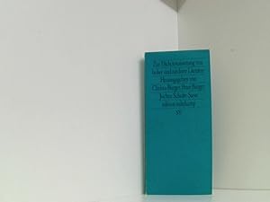 Bild des Verkufers fr Zur Dichotomisierung von hoher und niederer Literatur. ( Neue Folge, 89). zum Verkauf von Book Broker