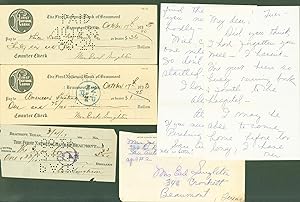 The First National Bank of Beaumont (Texas) (4 cancelled checks)