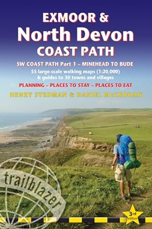 Seller image for Exmoor & North Devon Coast Path : Sw Coast Path: Minehead to Bude: 55 Large-scale Walking Maps 1:20,000 & Guides to 30 Towns & Villages: Planning, Places to Stay, Places to Eat for sale by GreatBookPrices