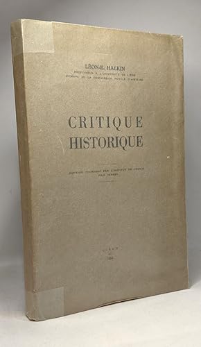 Bild des Verkufers fr Critique historique zum Verkauf von crealivres