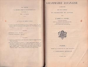 Seller image for GRAMMAIRE JAVANAISE, accompagne de Fac-Simile et d'Exercices de Lecture for sale by Jean-Louis Boglio Maritime Books