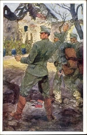 Künstler Ansichtskarte / Postkarte Kadett Wilhelm Pentlicha, kleine Patrouille, kuk Armee, Deutsc...