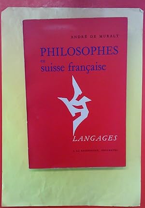 Imagen del vendedor de Philosophes en suisse franaise. a la venta por biblion2