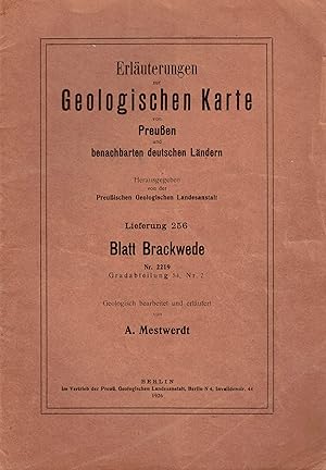Bild des Verkufers fr Blatt Brackwede Nr. 2219 (Erluterungen zur Geologischen Karte von Preuen und benachbarten Bundesstaaten. Lieferung 256) zum Verkauf von Paderbuch e.Kfm. Inh. Ralf R. Eichmann