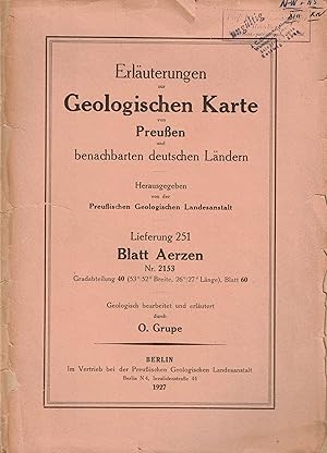 Seller image for Blatt Aerzen Nr. 2153 (Erluterungen zur Geologischen Karte von Preuen und benachbarten Bundesstaaten. Lieferung 251) for sale by Paderbuch e.Kfm. Inh. Ralf R. Eichmann