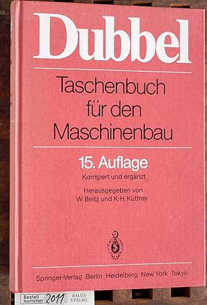 Seller image for Taschenbuch fr den Maschinenbau Mit einem Vorwort von Thomas Mitscherlich. [Hrsg. vom Forschungs- u. Entwicklungsinst. Film/Fernsehen an d. Univ. Bremen] for sale by Baues Verlag Rainer Baues 