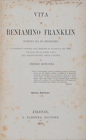 Vita di Beniamino Franklin scritta da sè medesimo