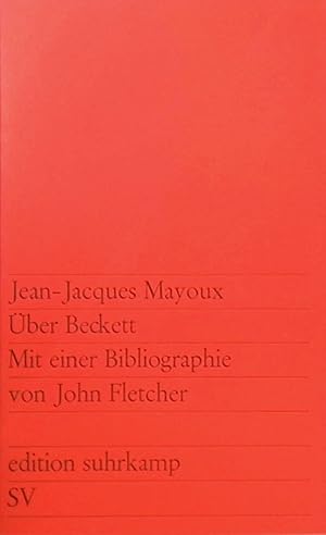 Seller image for ber Beckett: Mit einer Bibliographie von John Fletcher - edition suhrkamp Band 157 for sale by books4less (Versandantiquariat Petra Gros GmbH & Co. KG)