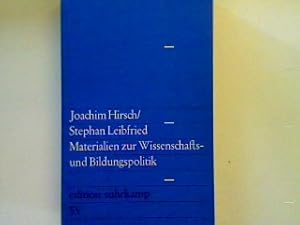 Bild des Verkufers fr Materialien zur Wissenschafts- und Bildungspolitik. - edition suhrkamp (Band 480) zum Verkauf von books4less (Versandantiquariat Petra Gros GmbH & Co. KG)