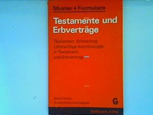 Bild des Verkufers fr Testamente und Erbvertrge zum Verkauf von books4less (Versandantiquariat Petra Gros GmbH & Co. KG)