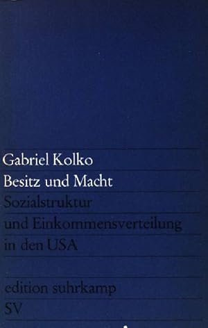 Bild des Verkufers fr Besitz und Macht: Sozialstruktur und Einkommensverteilung in den USA . - edition suhrkamp (Band 239) zum Verkauf von books4less (Versandantiquariat Petra Gros GmbH & Co. KG)