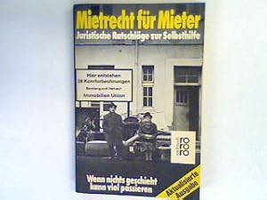 Bild des Verkufers fr Mietrecht fr Mieter : juristische Ratschlge zur Selbsthilfe. zum Verkauf von books4less (Versandantiquariat Petra Gros GmbH & Co. KG)