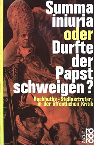 Bild des Verkufers fr Summa iniuria oder durfte der Papst schweigen? (Nr 591) zum Verkauf von books4less (Versandantiquariat Petra Gros GmbH & Co. KG)