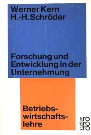 Bild des Verkufers fr Forschung und Entwicklung in der Unternehmung. (Nr. 106) zum Verkauf von books4less (Versandantiquariat Petra Gros GmbH & Co. KG)