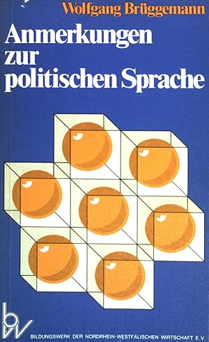 Bild des Verkufers fr Anmerkungen zur politischen Sprache. zum Verkauf von books4less (Versandantiquariat Petra Gros GmbH & Co. KG)