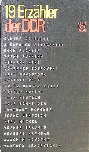 Bild des Verkufers fr 19 Erzhler der DDR. (Nr. 1210) zum Verkauf von books4less (Versandantiquariat Petra Gros GmbH & Co. KG)