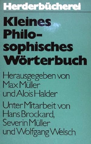 Imagen del vendedor de Kleines Philosophisches Wrterbuch. (NR: 398) a la venta por books4less (Versandantiquariat Petra Gros GmbH & Co. KG)