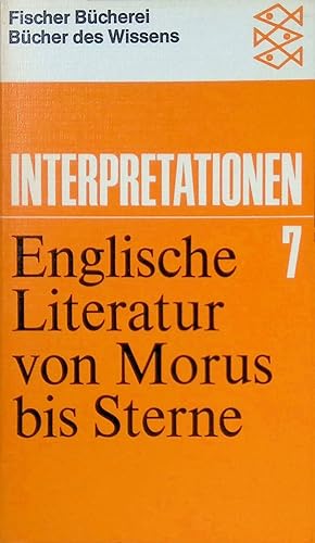 Bild des Verkufers fr Englische Literatur von Morus bis Sterne: Interpretationen Bd. 7 (Nr. 6026) zum Verkauf von books4less (Versandantiquariat Petra Gros GmbH & Co. KG)