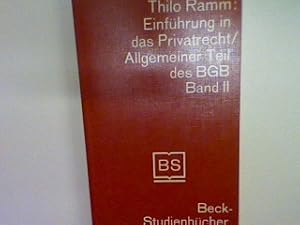 Bild des Verkufers fr Einfhrung in das Privatrecht: Allgemeiner Teil des BGB Bd. 2 Nr. 5502 zum Verkauf von books4less (Versandantiquariat Petra Gros GmbH & Co. KG)