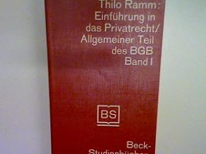Bild des Verkufers fr Einfhrung in das Privatrecht: Allgemeiner Teil des BGB Bd. 1 Nr. 5501 zum Verkauf von books4less (Versandantiquariat Petra Gros GmbH & Co. KG)