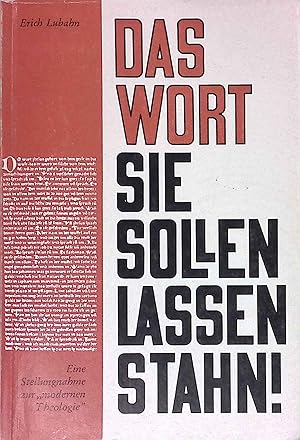 Imagen del vendedor de Das Wort: Sie sollen lassen Stahn. a la venta por books4less (Versandantiquariat Petra Gros GmbH & Co. KG)