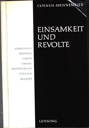 Image du vendeur pour Einsamkeit und Revolte. mis en vente par books4less (Versandantiquariat Petra Gros GmbH & Co. KG)