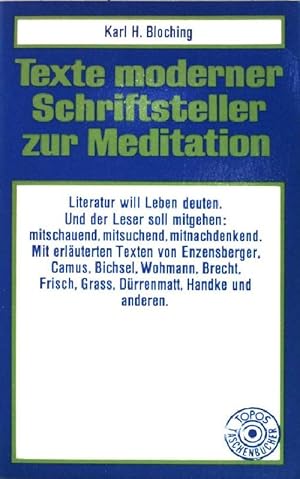 Bild des Verkufers fr Texte moderner Schriftsteller zur Meditation. (Nr. 13) zum Verkauf von books4less (Versandantiquariat Petra Gros GmbH & Co. KG)