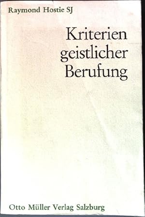 Bild des Verkufers fr Kriterien geistlicher Berufung. zum Verkauf von books4less (Versandantiquariat Petra Gros GmbH & Co. KG)