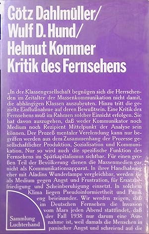Bild des Verkufers fr Kritik des Fernsehens. Nr. 111, zum Verkauf von books4less (Versandantiquariat Petra Gros GmbH & Co. KG)