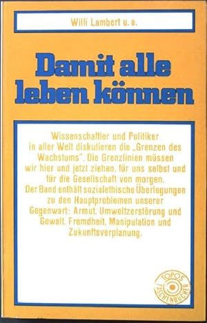 Imagen del vendedor de Damit alle leben knnen. (Nr. 20) a la venta por books4less (Versandantiquariat Petra Gros GmbH & Co. KG)