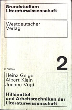 Seller image for Grundstudium Literaturwissenschaft Bd. 2: Hilfsmittel und Arbeitstechniken der Literaturwissenschaft. for sale by books4less (Versandantiquariat Petra Gros GmbH & Co. KG)