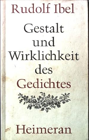 Bild des Verkufers fr Gestalt und Wirklichkeit des Gedichtes. zum Verkauf von books4less (Versandantiquariat Petra Gros GmbH & Co. KG)