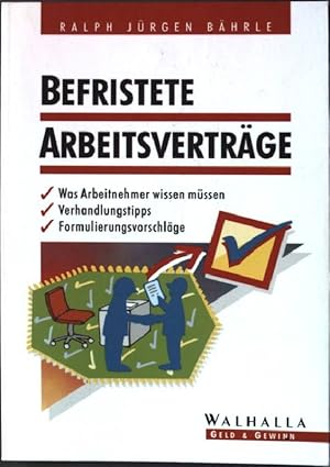 Imagen del vendedor de Befristete Arbeitsvertrge. Nr. 3701, a la venta por books4less (Versandantiquariat Petra Gros GmbH & Co. KG)